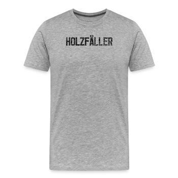 Lumberjack Saying Woodwork Woodwork Chainsaw - Men's Premium Organic T-Shirt - heather grey - Front - Damien (186cm)