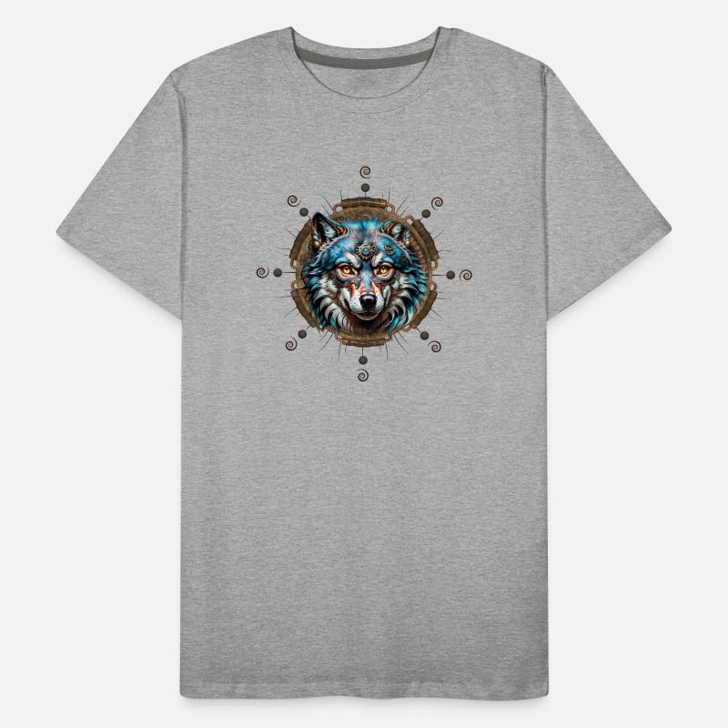 Fantastic steampunk wolf. Men's Premium Organic T-Shirt
