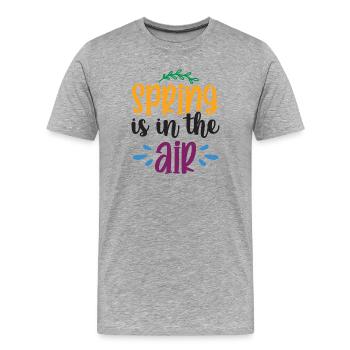 Der Frühling liegt in der Luft - Männer Premium Bio T-Shirt - Grau meliert - Vorne - Damien (186cm)
