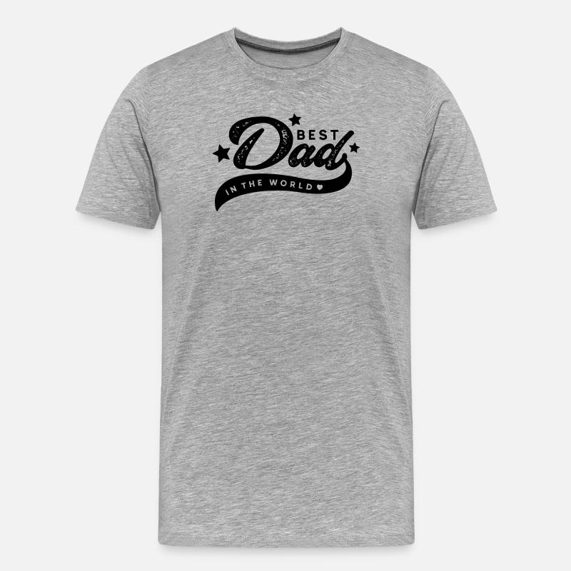 Bester Vater der Welt - Männer Premium Bio T-Shirt - Grau meliert