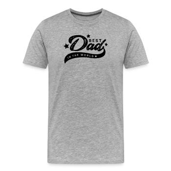Best Dad in the World - Men's Premium Organic T-Shirt - heather grey - Front - Damien (186cm)