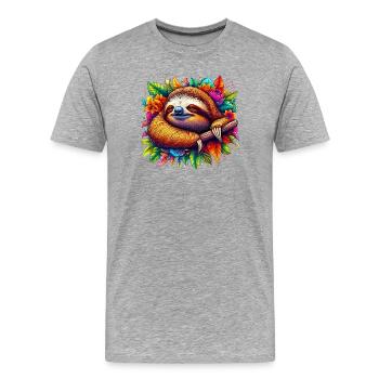 Paresse - T-shirt bio Premium Homme - gris chiné - Devant - Damien (186cm)