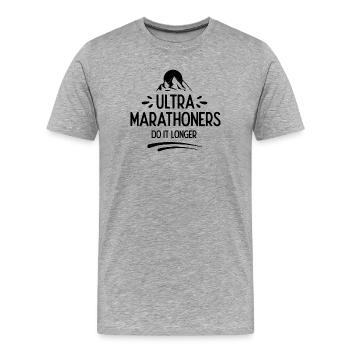 Ultra-Marathonläufer machen es länger - Männer Premium Bio T-Shirt - Grau meliert - Vorne - Damien (186cm)