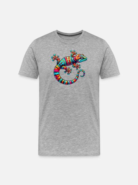 Gecko - Men's Premium Organic T-Shirt - heather grey
