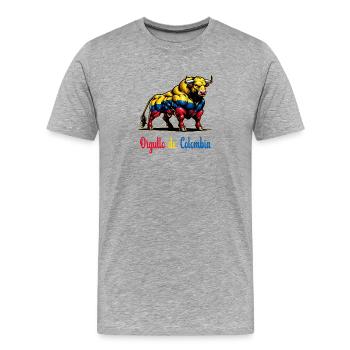 C'est la fierté du drapeau de la Colombie - T-shirt bio Premium Homme - gris chiné - Devant - Damien (186cm)