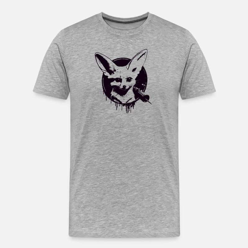 Fennek - Männer Premium Bio T-Shirt - Grau meliert