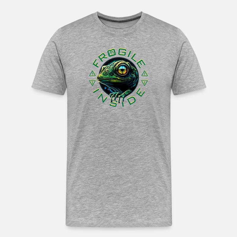 Frogile Inside - Männer Premium Bio T-Shirt - Grau meliert