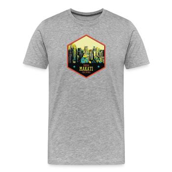 Skyline Éclatant : Makati, Manille, Philippines - T-shirt bio Premium Homme - gris chiné - Devant - Damien (186cm)
