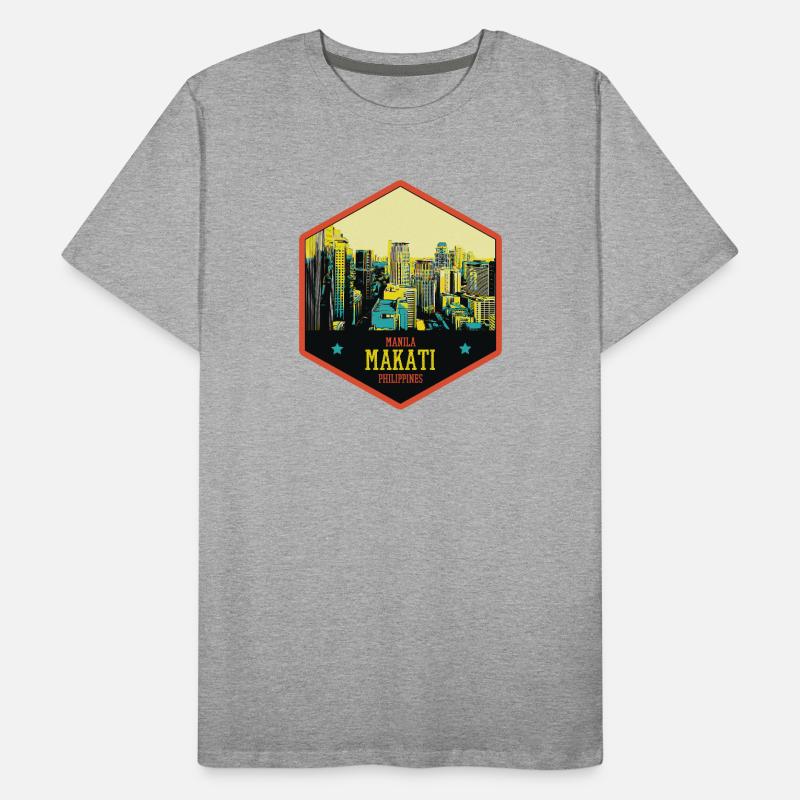 Skyline Éclatant : Makati, Manille, Philippines T-shirt bio Premium Homme