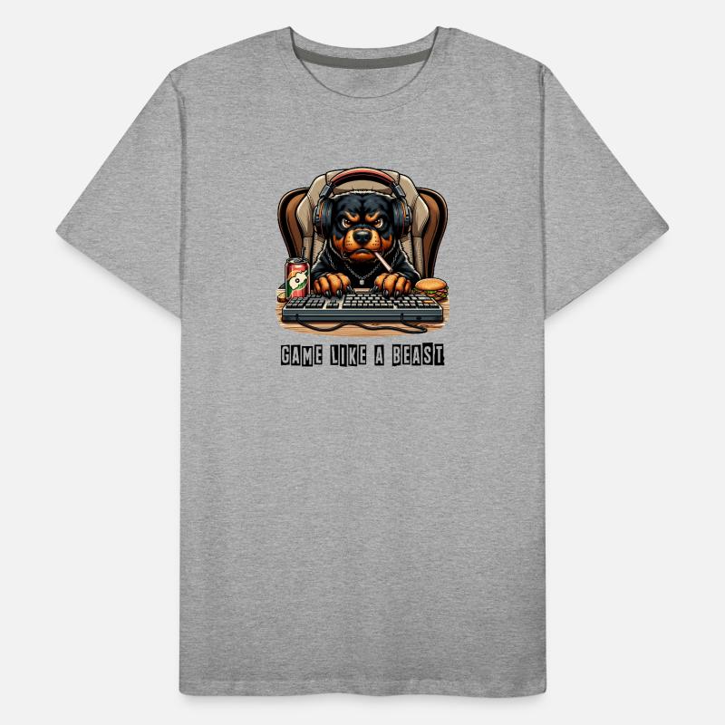Rottweiler Gaming Design Männer Premium Bio T-Shirt