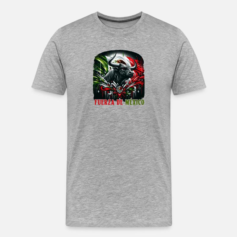 Mexiko Stierkampf Design - Männer Premium Bio T-Shirt - Grau meliert