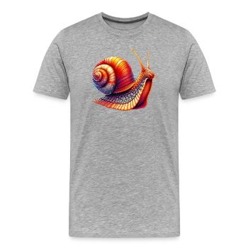 Escargot - T-shirt bio Premium Homme - gris chiné - Devant - Damien (186cm)
