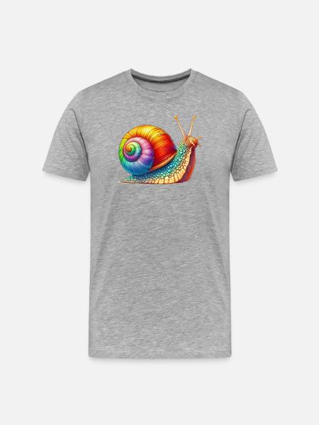 Snail - Men's Premium Organic T-Shirt - heather grey