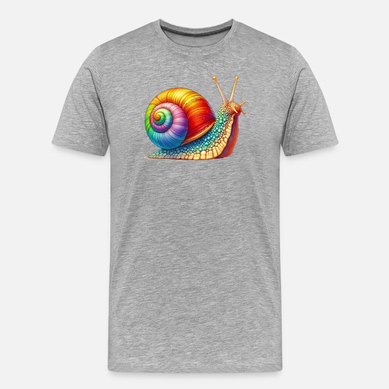 Schnecke - Männer Premium Bio T-Shirt - Grau meliert