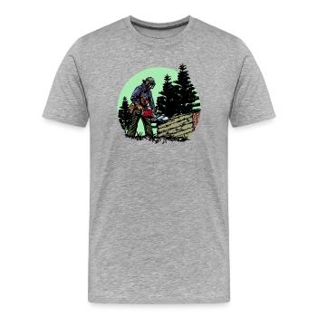Sciure de bois sciure de bois bois forêt de bûcherons - T-shirt bio Premium Homme - gris chiné - Devant - Damien (186cm)