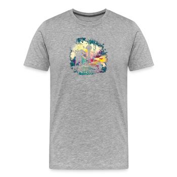 Silhouette de peinture éclaboussée de Berlin - T-shirt bio Premium Homme - gris chiné - Devant - Damien (186cm)