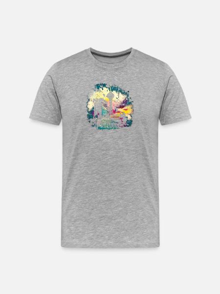 Berlin Paint Splash Skyline - Men's Premium Organic T-Shirt - heather grey