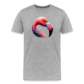Flamingo - Männer Premium Bio T-Shirt - Grau meliert - Vorne - Damien (186cm)