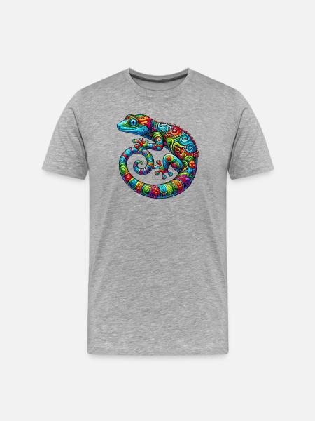 Gecko - Men's Premium Organic T-Shirt - heather grey