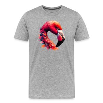 Flamingo - Männer Premium Bio T-Shirt - Grau meliert - Vorne - Damien (186cm)