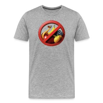 L’abstinence de fruits avec les panneaux d’interdiction - T-shirt bio Premium Homme - gris chiné - Devant - Damien (186cm)