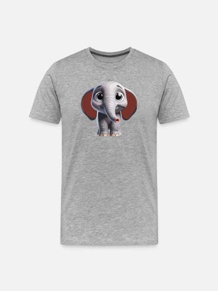 Cute Elephant Art Design - Men's Premium Organic T-Shirt - heather grey