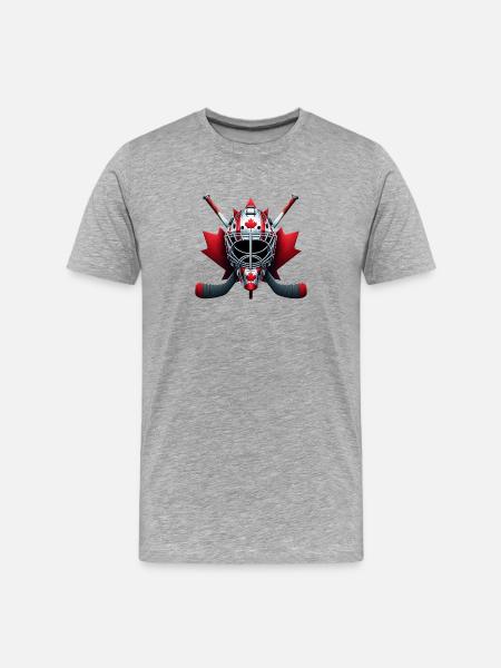 Canada ice hockey flag helmet design - Men's Premium Organic T-Shirt - heather grey