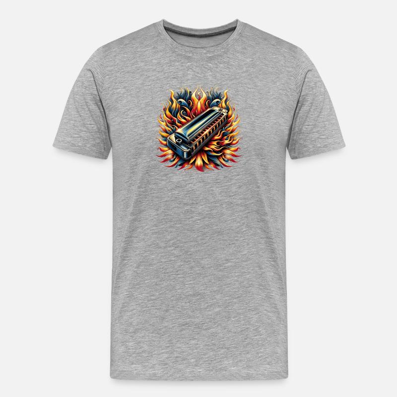 Harmonica abstract design - Men's Premium Organic T-Shirt - heather grey