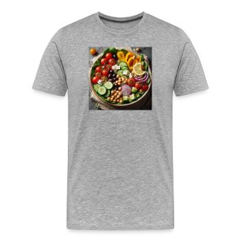 Delicious Mediterranean Salad - Men's Premium Organic T-Shirt - heather grey - Front - Damien (186cm)