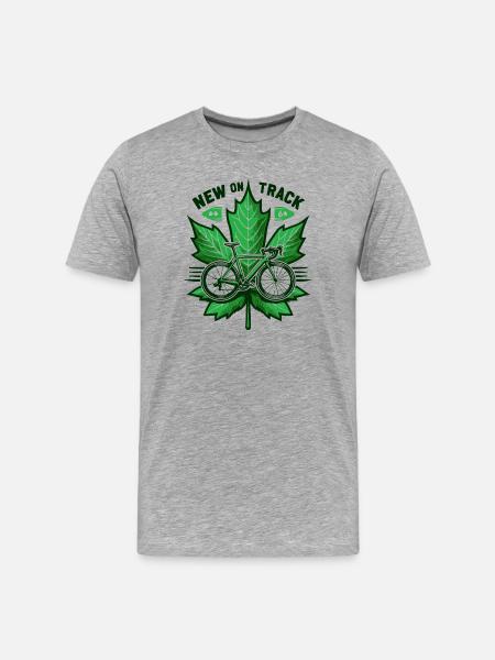 Cycling Leaf Logo Design - Men's Premium Organic T-Shirt - heather grey