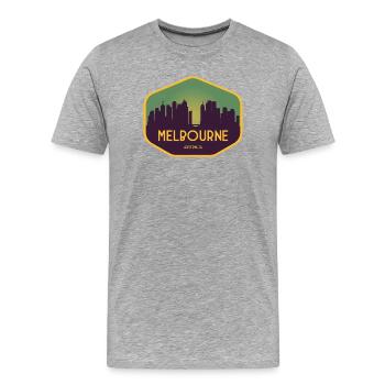 Coucher de soleil sur les toits de Melbourne - T-shirt bio Premium Homme - gris chiné - Devant - Damien (186cm)