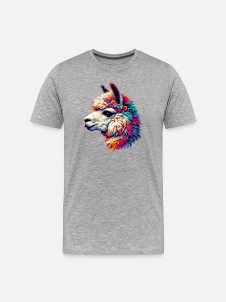 Alpaca - Men's Premium Organic T-Shirt - heather grey