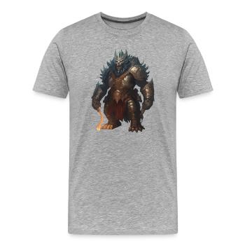 Guerrier démoniaque - T-shirt bio Premium Homme - gris chiné - Devant - Damien (186cm)