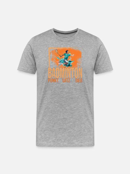 Punkt - Satz - Sieg - Männer Premium Bio T-Shirt - Grau meliert