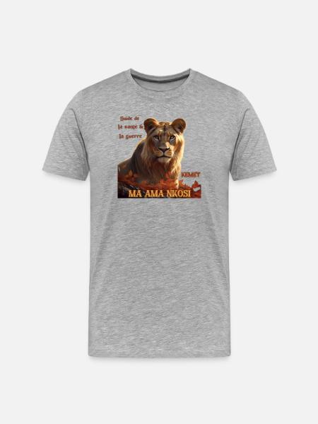 MA AMA NKOSI - KEMET - Männer Premium Bio T-Shirt - Grau meliert