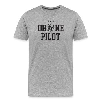 Drone Pilot - Men's Premium Organic T-Shirt - heather grey - Front - Damien (186cm)