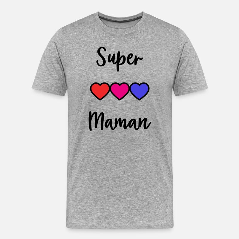MAMA - Männer Premium Bio T-Shirt - Grau meliert