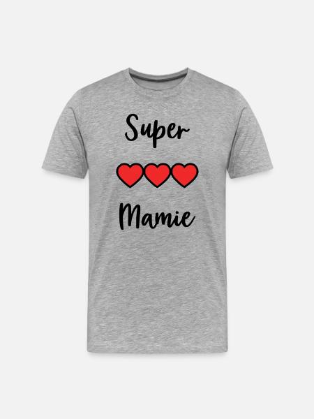 SUPER MAMIE - T-shirt bio Premium Homme - gris chiné