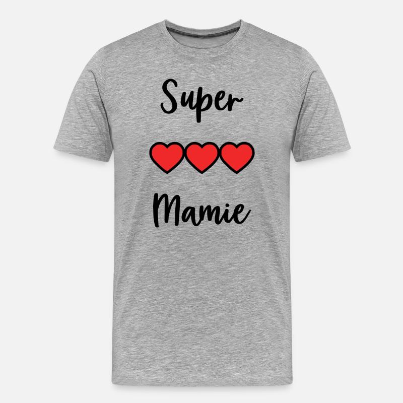 SUPER GRANNIA - Männer Premium Bio T-Shirt - Grau meliert