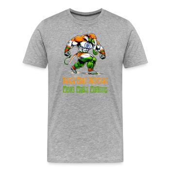 Indien Elefant Nationalfarben Design - Männer Premium Bio T-Shirt - Grau meliert - Vorne - Damien (186cm)