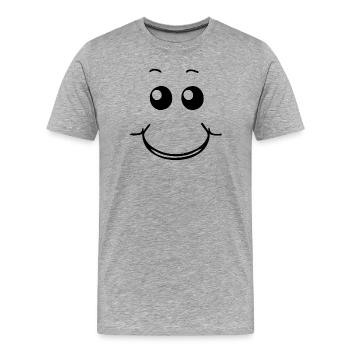 Lächelndes Gesicht - Männer Premium Bio T-Shirt - Grau meliert - Vorne - Damien (186cm)
