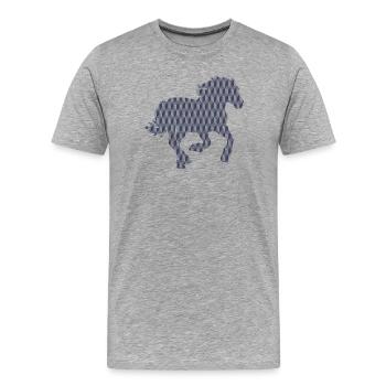 HORSE - Men's Premium Organic T-Shirt - heather grey - Front - Damien (186cm)
