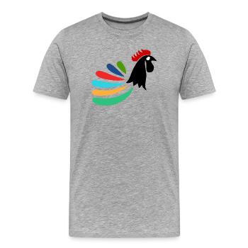 ROOSTER. HEN. CHICK. ANIMAL. ANIMALS. BIRD - Men's Premium Organic T-Shirt - heather grey - Front - Damien (186cm)