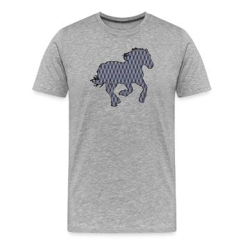 CHEVAL. POULAIN. JUMENT. ANIMAL. ANIMAUX. NATURE. - T-shirt bio Premium Homme - gris chiné - Devant - Damien (186cm)
