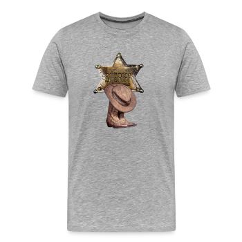 Shérif - T-shirt bio Premium Homme - gris chiné - Devant - Damien (186cm)