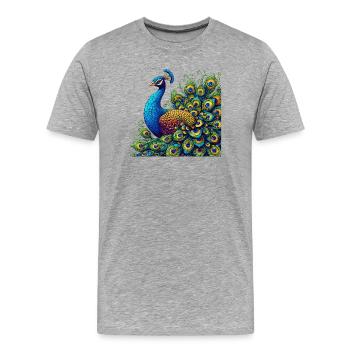 Paon - T-shirt bio Premium Homme - gris chiné - Devant - Damien (186cm)