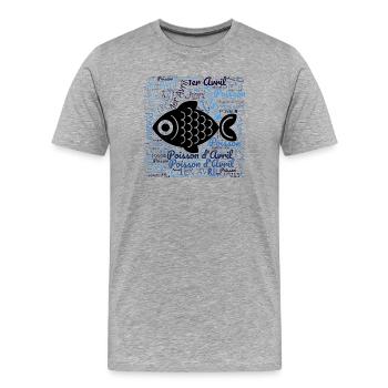 APRIL FOOL - Men's Premium Organic T-Shirt - heather grey - Front - Damien (186cm)