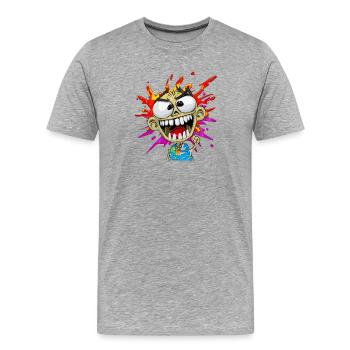 Personnage Dessin Urban Cartoon -Tagueur/Graffeur - T-shirt bio Premium Homme - gris chiné - Devant - Damien (186cm)