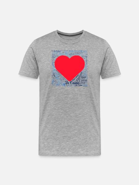 HEART - Men's Premium Organic T-Shirt - heather grey