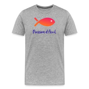 FISH. APRIL FOOL - Men's Premium Organic T-Shirt - heather grey - Front - Damien (186cm)